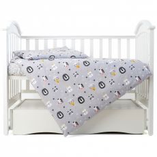 Сменная постель 3 эл. Twins Zoo 3022-TZ-10, grey, серый